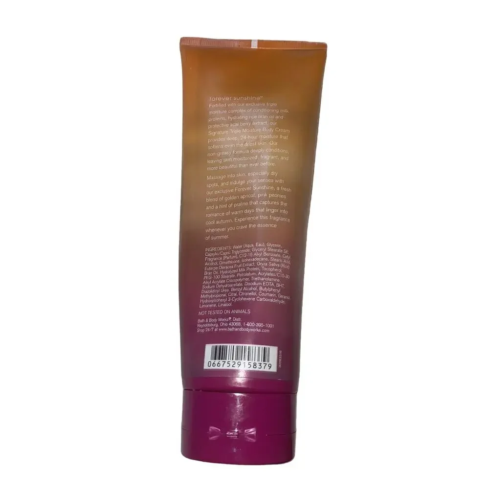 Bath & Body Works FOREVER SUNSHINE Triple Moisture Body Cream 8 Oz